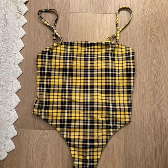Frankie's Bikinis Other - Frankie's Bikinis Yellow and Black Checkered swimsuit